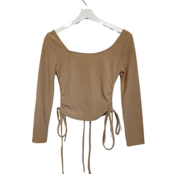 Tan Beige Women's BodyCon Night-Out Top and Skirt Dress Set Size Medium - Picture 2 of 4